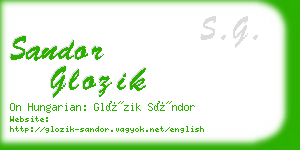 sandor glozik business card